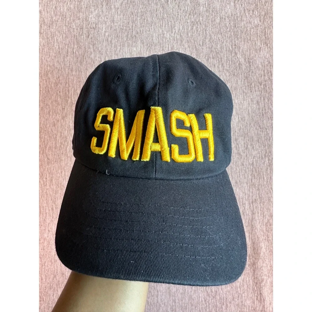 Academy Fits SMASH Embroidered Black Cotton Baseball Cap Hat Adjustable Dad Hat